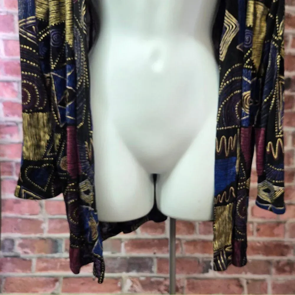 A Touch of Class Vintage 80s‎ Abstract Open Front Top – Women’s S/M – USA